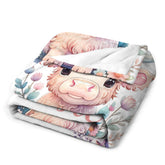 Custom Baby Name Cow Blanket Gift for Girls Boys